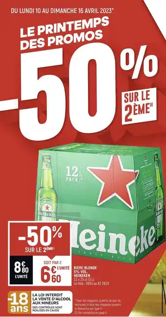 Spar Heineken bière blonde 5% vol. offre