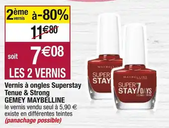 Cora x Carrefour Gemey maybelline vernis à ongles superstay tenue & strong offre