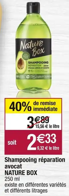 Cora x Carrefour Nature box shampooing réparation avocat offre