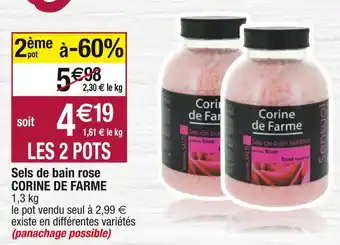 Cora x Carrefour Corine de farme sels de bain rose offre