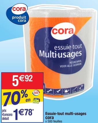 Cora x Carrefour Cora essuie-tout multi-usages offre