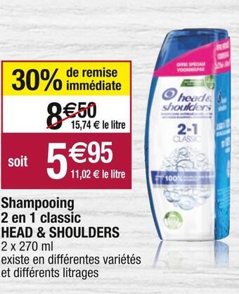 Cora x Carrefour Head & shoulders shampooing 2 en 1 classic offre