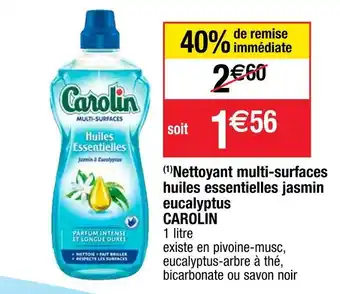 Carolin nettoyant multi-surfaces huiles essentielles jasmin eucalyptus