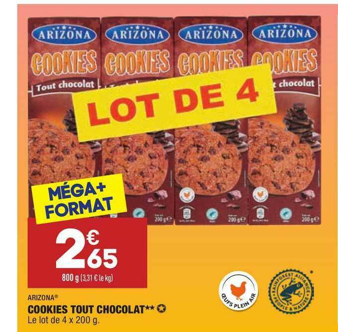 Promo Cookies Tout Chocolat Arizona chez ALDI