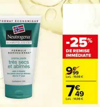 Carrefour Crème Pieds Très Secs Et Abîmés Neutrogena offre