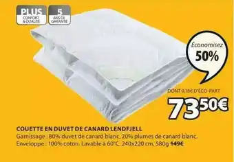 JYSK Couette En Duvet De Canard Lendfjell offre