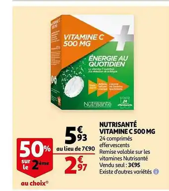 Auchan Nutrisante vitamine C 500MG offre