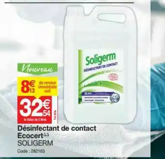 Promocash Désinfectant De Contact Ecocert Soligerm offre
