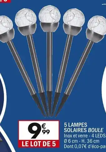 La Foir'Fouille 5 Lampes Solaires Boule offre