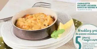 Hyper U Cassolette De Saint-jacques Sauce Au Beurre Blanc offre