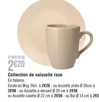 Géant Casino Collection De Vaisselle Rose offre