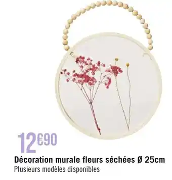 Géant Casino Décoration Murale Fleurs Séchées Ø 25cm offre