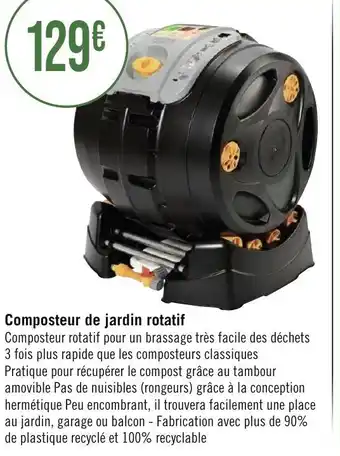 Géant Casino Composteur De Jardin Rotatif offre