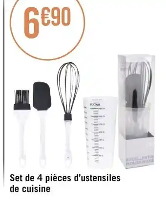 Géant Casino Set De 4 Piéces D'ustensiles De Cuisine offre