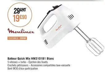 Géant Casino Batteur Quick Mix HM3101B1 Blanc offre