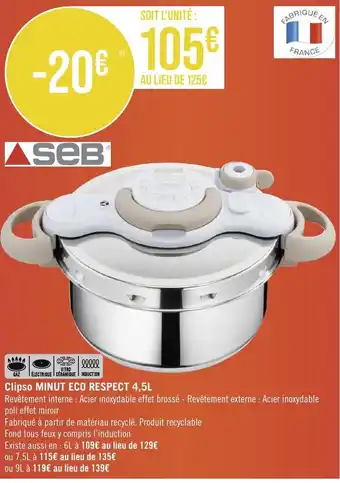 Géant Casino Clipso Minut Eco Respect 4,5L offre