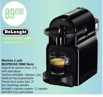 Géant Casino Machine A Café Nespresso EN80 Noire offre