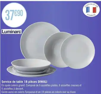 Géant Casino Service De Table 18 Pieces DIWALi offre
