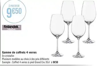 Géant Casino Gamme De Coffrets 4 Verres offre