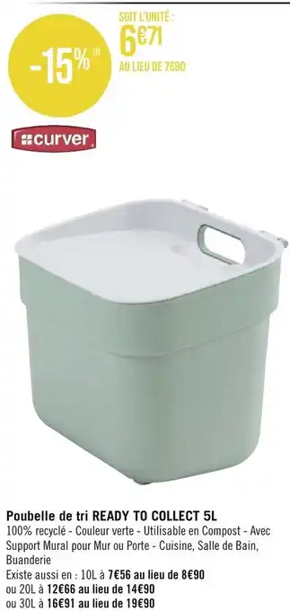 Géant Casino Poubelle De Tri Ready To Collect 5L offre