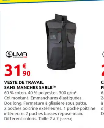 Rural Master Veste De Travail Sans Manches Sable offre