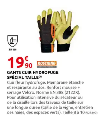 Rural Master Gants Cuir Hydrofuge Spécial Taille offre