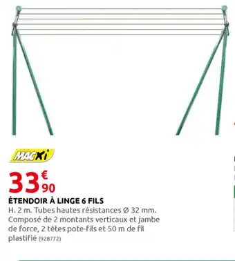 Rural Master étendoir A Linge 6 Fils offre
