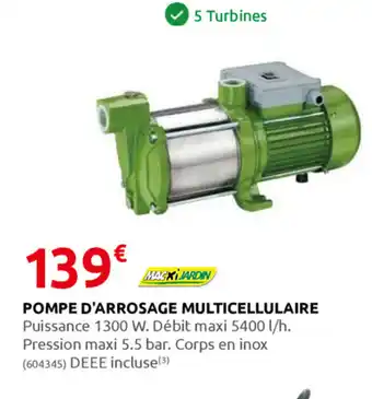 Rural Master Pompe D'Arrosage Multicellulaire offre
