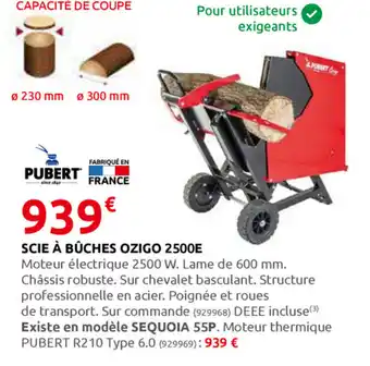 Rural Master Scie A Buches Ozigo 2500E offre