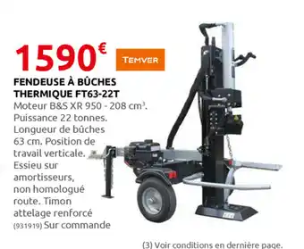 Rural Master Fendeuse a Buches Thermique Ft63-22T offre