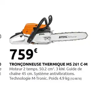 Rural Master Tronçommeuse Thermique Ms 261 C-M offre