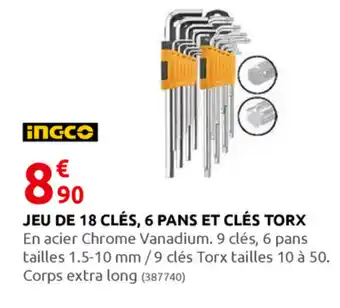 Rural Master Jeu De 18 Clés, 6 Pans Et Clés Torx offre