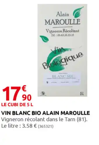 Rural Master Vin Blanc Bio Alain Maroulle offre