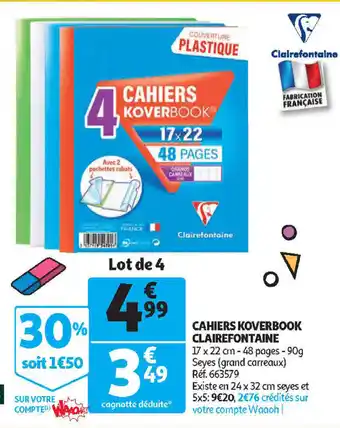 Cahiers koverbook clairefontaine