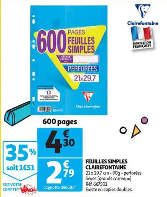 Feuilles simples clairefontaine