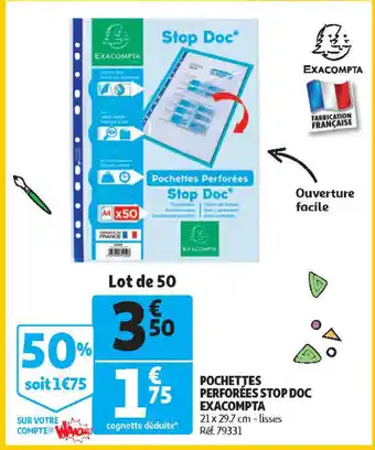 Pochettes perforées stop doc exacompta