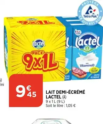 Bi1 Lait demi-écrémé lactel offre