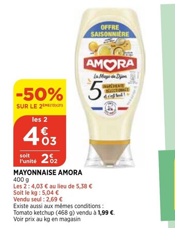 Bi1 Mayonnaise amora offre