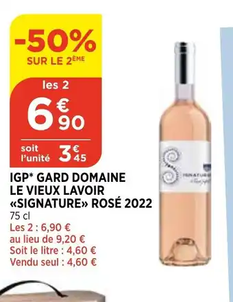 Bi1 IGP gard domaine le vieux lavoir signature rose 2022 offre