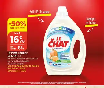 Bi1 Lessive liquide le chat offre