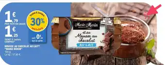 E.Leclerc Mousse au chocolat au lait marie morin offre