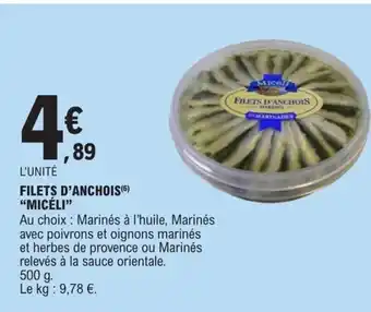 E.Leclerc Filets d'anchois miceli offre