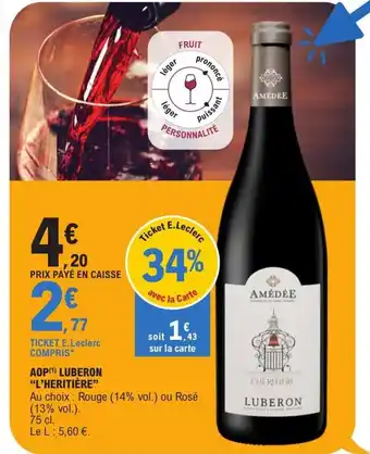 E.Leclerc AOP luberon l'Héritière offre