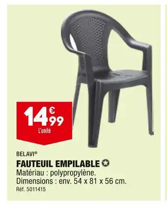 Belavi fauteuil empilable