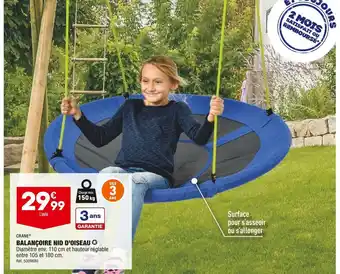 ALDI Crane balançoire nid d’oiseau offre