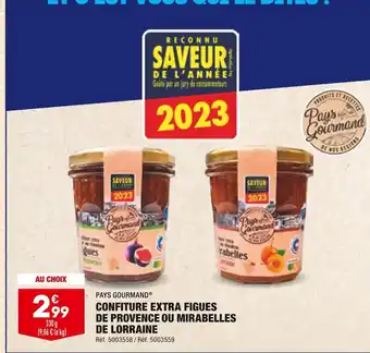 ALDI Pays gourmand confiture extra figues de provence ou mirabelles de lorraine offre