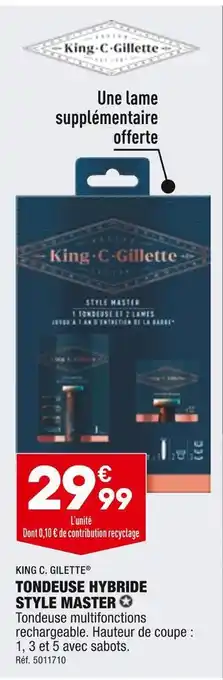 ALDI King c. gilette tondeuse hybride style master offre