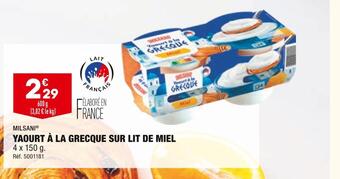 ALDI Milsani yaourt à la grecque sur lit de miel offre