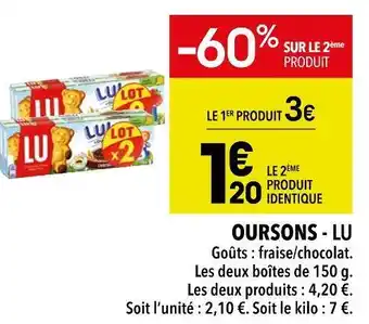 Supeco Lu oursons offre