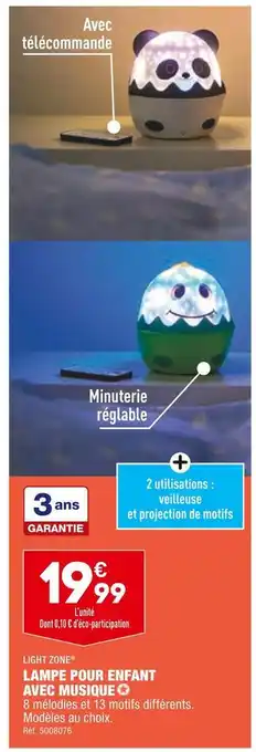 ALDI Light zone lampe pour enfant avec musique offre